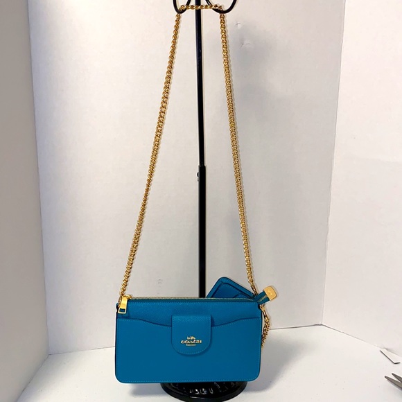 Coach Poppy Crossbody & Coin Purse 2pc Set Teal - Picture 11 of 11